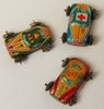 Vintage Tin Penny Toy Ambulance, G Man Car, and Yellow Taxi Set