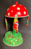 Tin Wind Up Toadstool With Gnomes