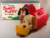 Japan Vintage Wind Up Sweet Puppy With Kennel