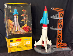 Vintage  Battery Operated Japan Space Rocket Base With Box