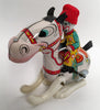 Vintage Mikuni Japan Wind Up Circus Clown On Horse