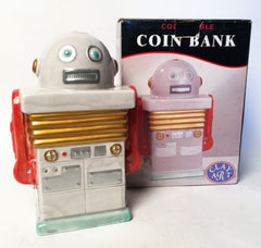 1998 Clay Art Ceramic Robot Bank