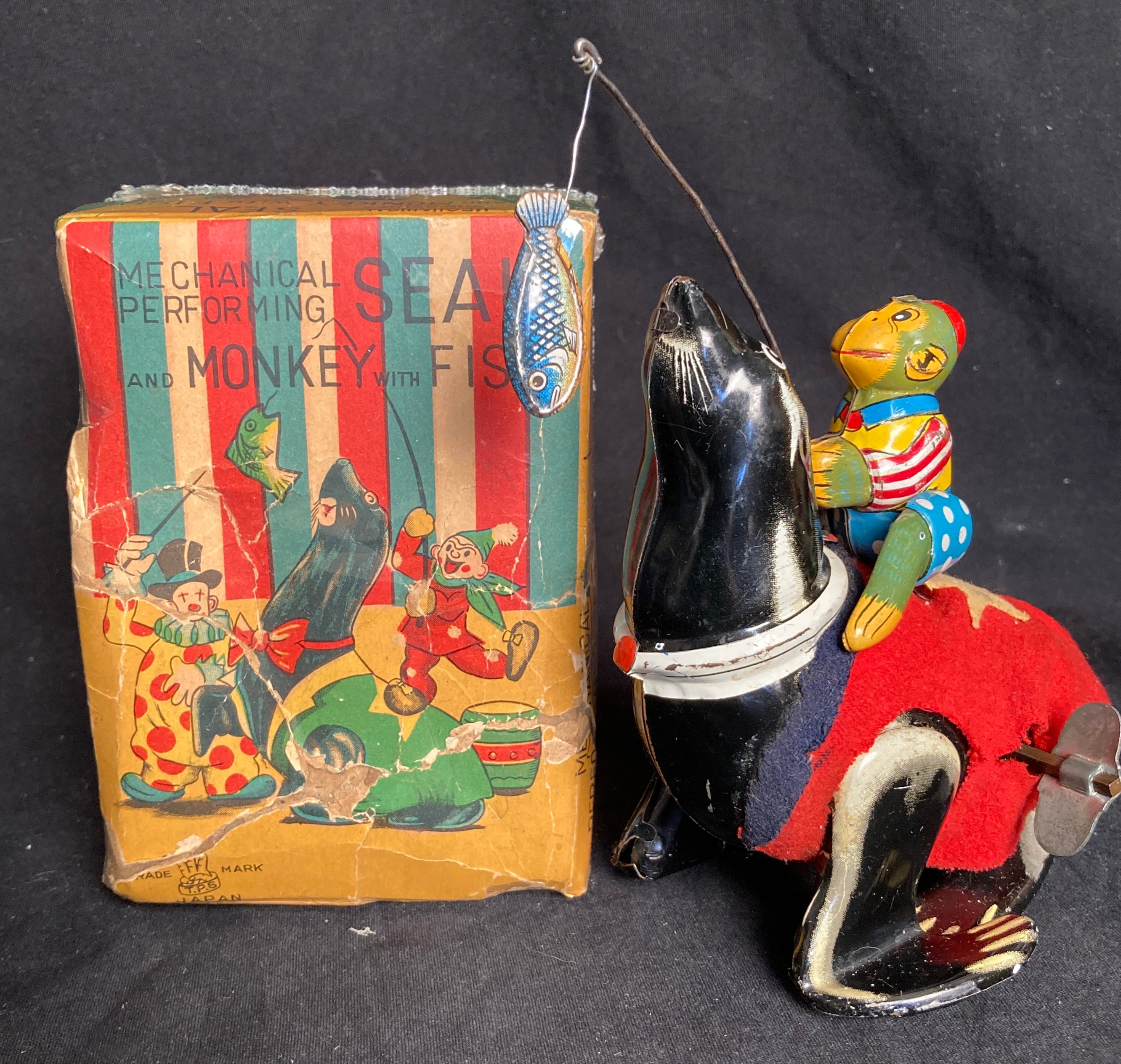 Main Street Toys - Vintage TPS Japan Wind Up Seal and Monkey