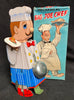 Vintage Yone Japan Tin Wind Up Big Chef Joe