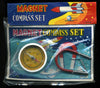 1950's Japan Tin Space Magnet And Compass Set