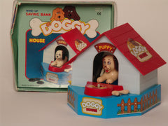 Vintage Wind Up Doggy House Savings Bank