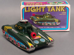Vintage Tin Friction Chinese Red Army Tank