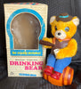Vintage Alps Japan Battery Operated Drinking Bear