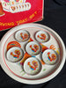 Vintage Japan Tin Rooster Coaster And Serving Tray Set