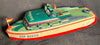 Vintage Japan Tin Sea Queen Boat With Siren