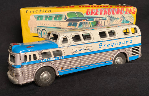 Tin toy greyhound bus top