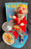 Vintage Alps Japan Battery Operated Charlie The Drumming Clown