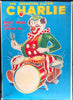 Vintage Alps Japan Battery Operated Charlie The Drumming Clown