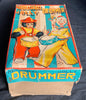 Vintage Japan Wind Up Mechanical Jolly Drummer Clown