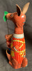 Vintage TPS Japan Wind Up Mama Kangaroo With Playful Baby