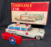 Vintage Yonezowa Japan Battery Operated Ambulance Car With Stretcher