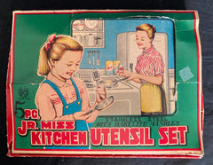 Vintage Japan 5 Piece Jr. Miss Kitchen Utensil Set