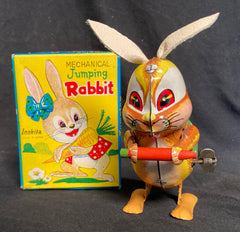 Vintage Inakita Japan Tin Wind Up Jumping Rabbit