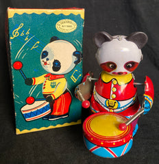 Vintage China Wind Up Drumming Panda MS566