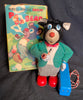 Vintage Battery Operated SAN Japan Smoking Pa Pa Bear