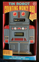 Tin Robot Counting Money Box Bank