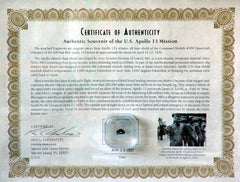 Apollo 13 Flown Heat Shield Fragment with COA