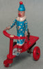 Vintage Tin Wind Up Roli Zoli Clown Riding Scooter