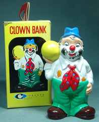Vintage Japan Ceramic Clown Bank