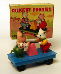 Vintage Hong Kong Friction Diligent Porgies Handcar