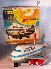 Vintage Japan Pan Amercican Boeing 747 Stick Control Stubby Jet