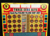 Vintage THREE SURE HITS Gambling Punch Board Game