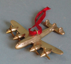 Brass Airplane With Moving Propellers