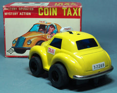 Vintage DAIYA Japan Tin Battery Operated Coin Taxi