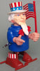 Vintage Durham Japan Wind Up Walking Uncle Sam With Flag