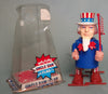 Vintage Durham Japan Wind Up Walking Uncle Sam With Flag